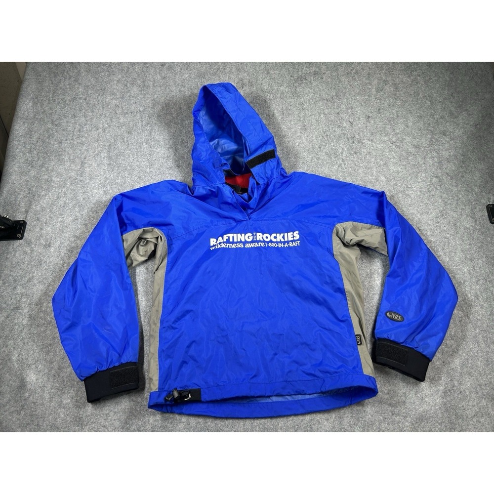 NRS Hooded Rio Paddling Jacket Mens Medium Blue Waterproof Kayaking Boating